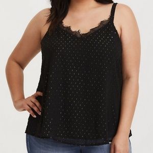 Brand new Torrid Black Textured Dot Chiffon Cami
